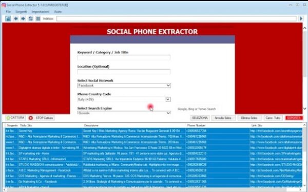 Social Phone Extrator